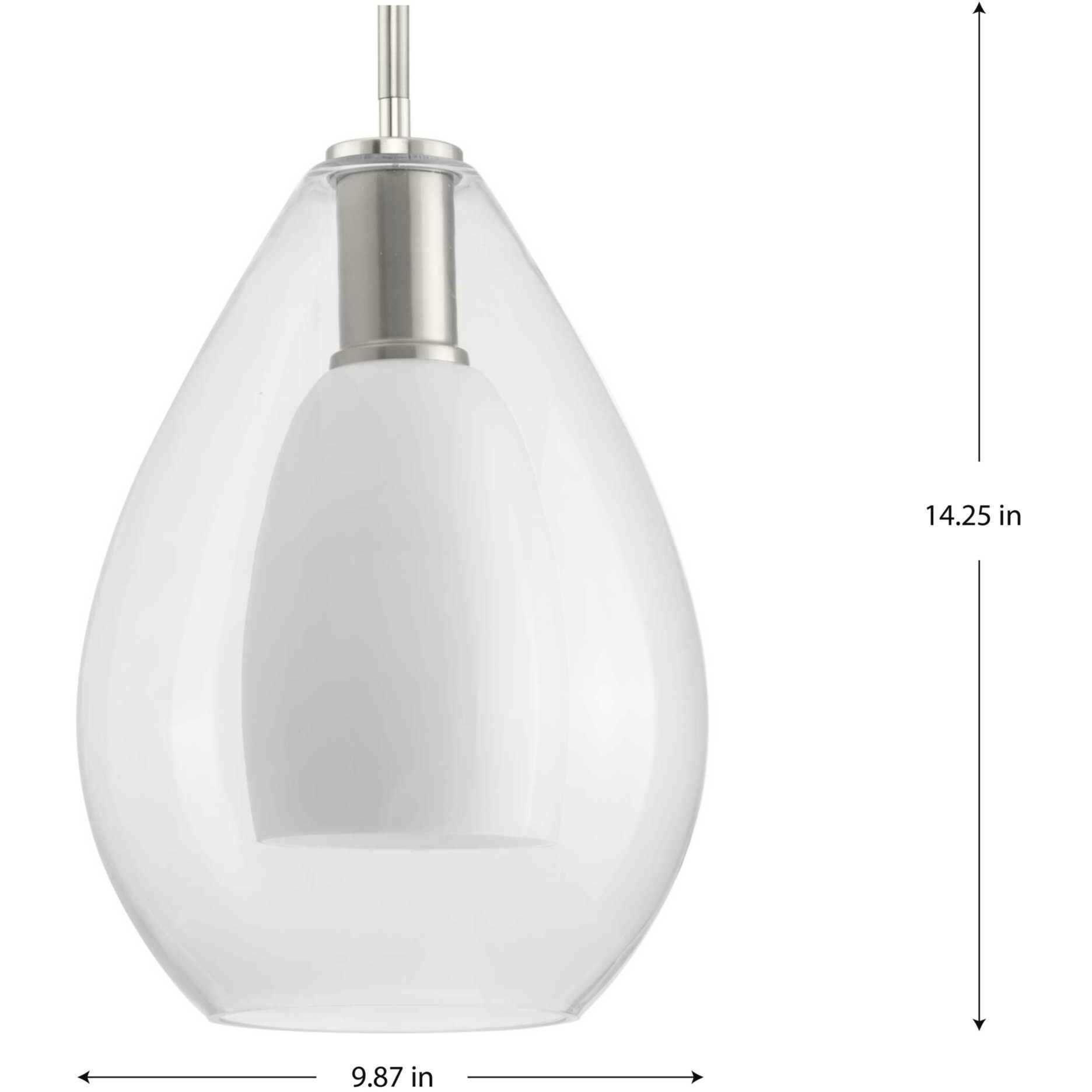 Carillon 1 Light 9.87 inch Brushed Nickel Pendant Ceiling Light