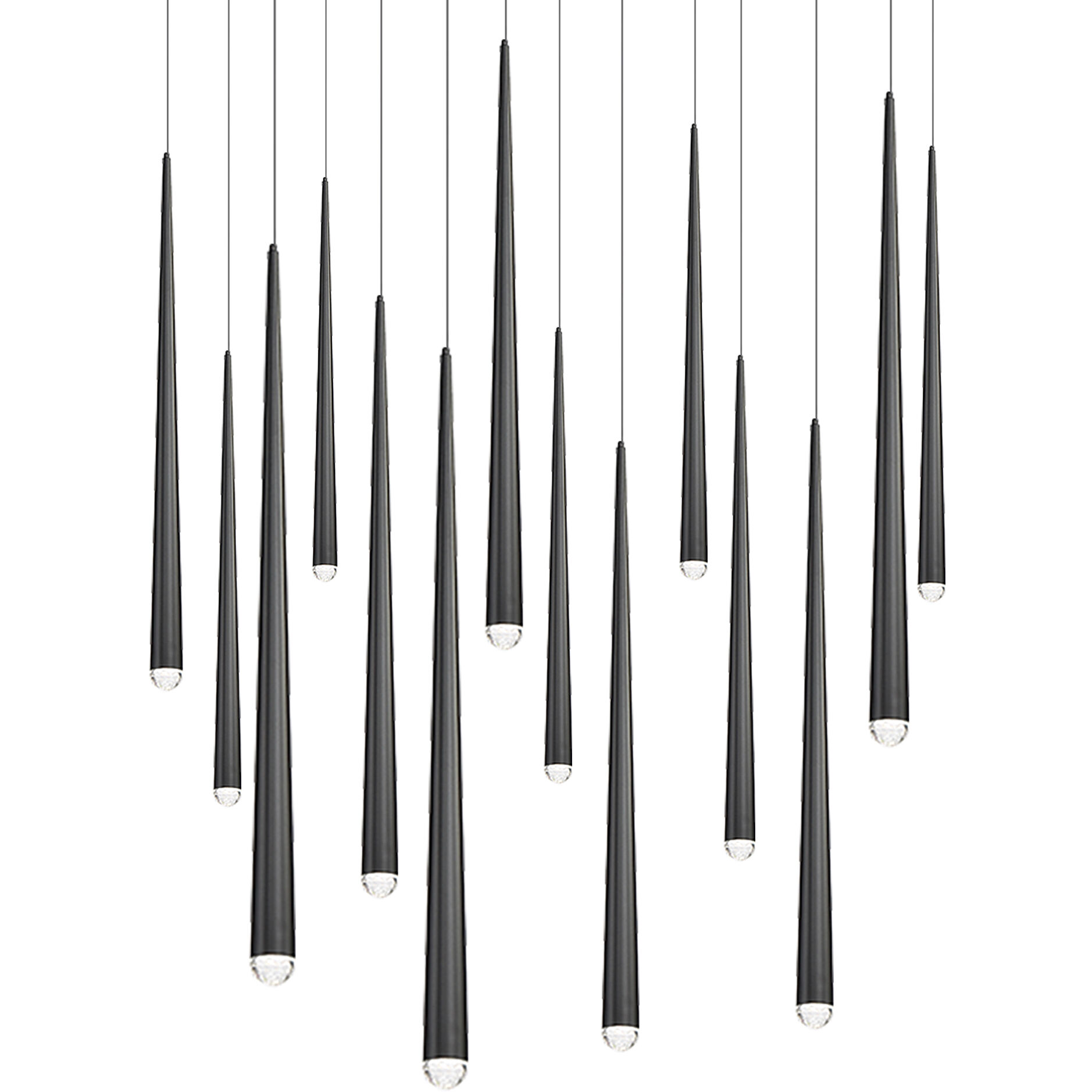 Cascade 14 Light 10 inch Black Multi-Light Pendant Ceiling Light