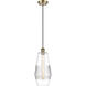 Ballston Windham LED 7 inch Antique Brass Mini Pendant Ceiling Light in Clear Glass