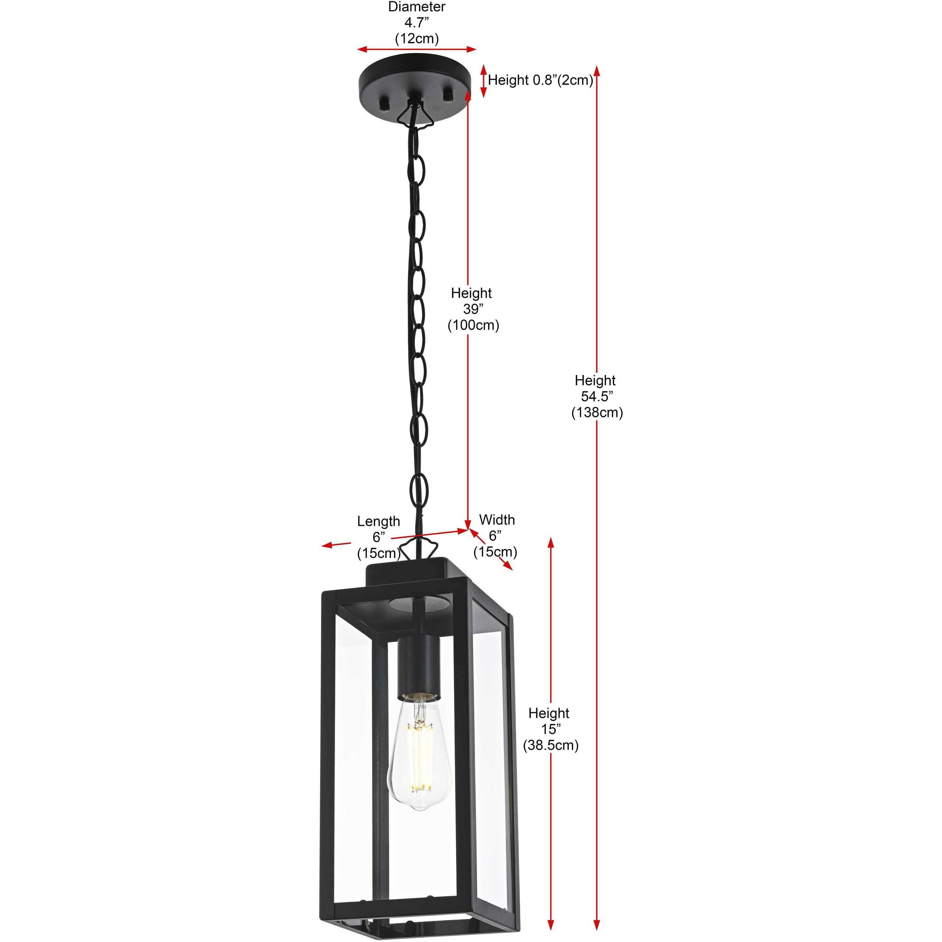Hilton 1 Light 6 inch Black Outdoor Pendant