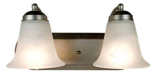 Rusty 2 Light 14 inch Brushed Nickel Vanity Bar Wall Light