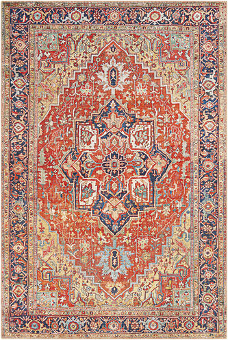 Iris 90 X 60 inch Dark Blue Rug in 5 x 8, Rectangle