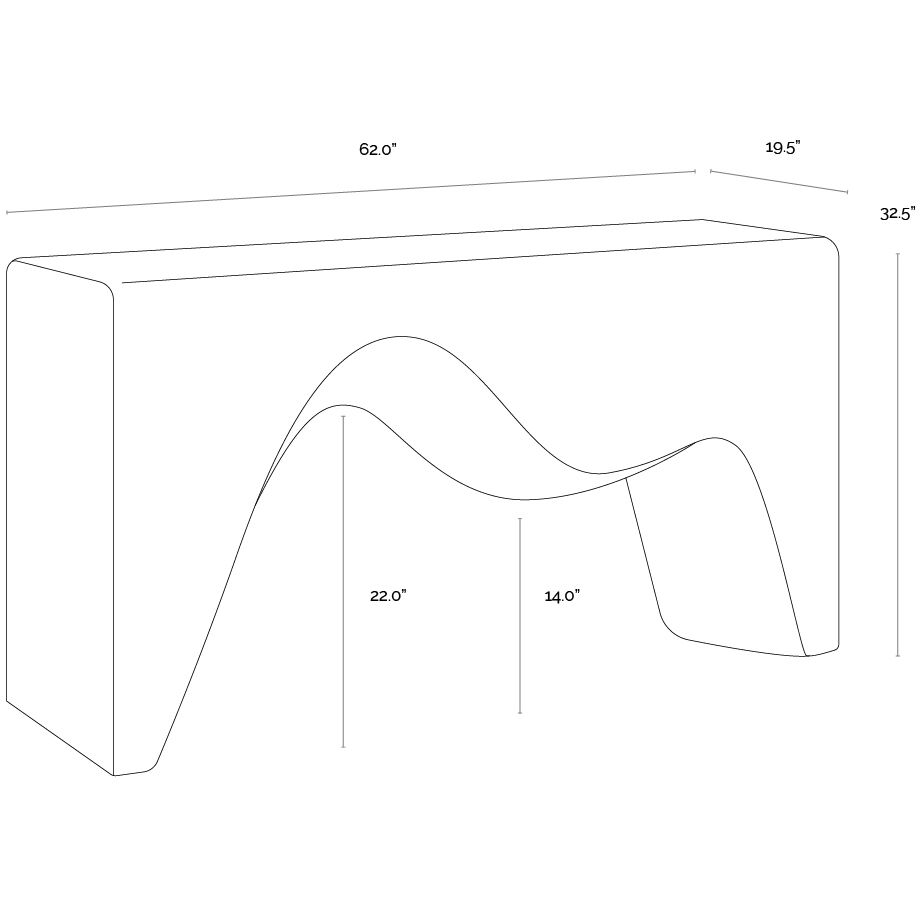 Montanus 62 X 32.5 inch Black Outdoor Console Table