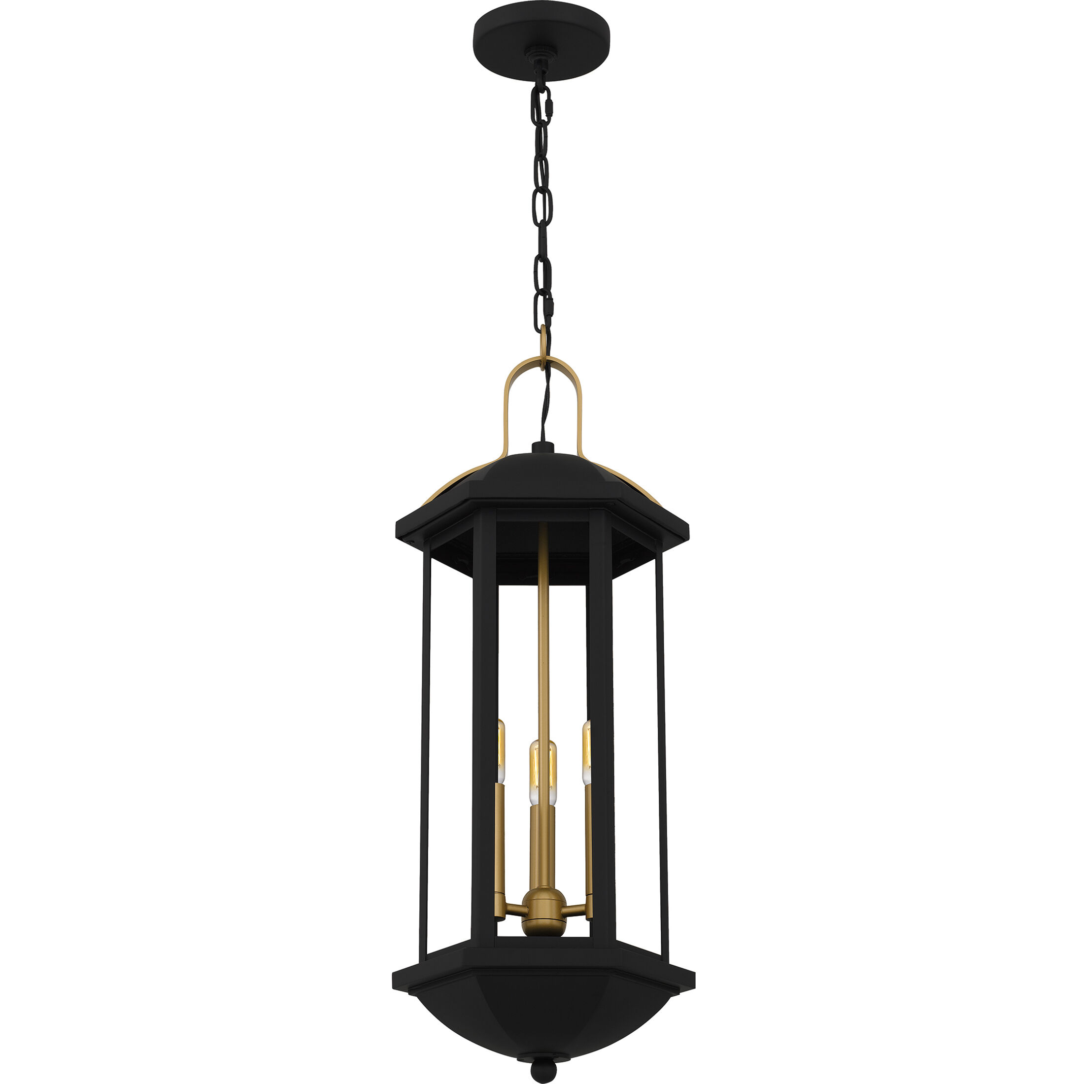 Crestfield 3 Light 10 inch Matte Black Mini Pendant Ceiling Light, Small