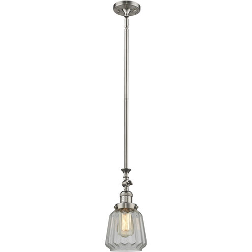 Franklin Restoration Chatham LED 6 inch Brushed Satin Nickel Mini Pendant Ceiling Light in Clear, Franklin Restoration