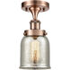 Ballston Bell 1 Light 5 inch Antique Copper Semi-Flush Mount Ceiling Light, Small Bell