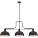 Melange 3 Light 52 inch Matte Black Billiard Ceiling Light