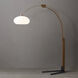 Morelli 85 inch 9 watt Weathered Brass and Walnut with Black Arc Floor Lamp Portable Light