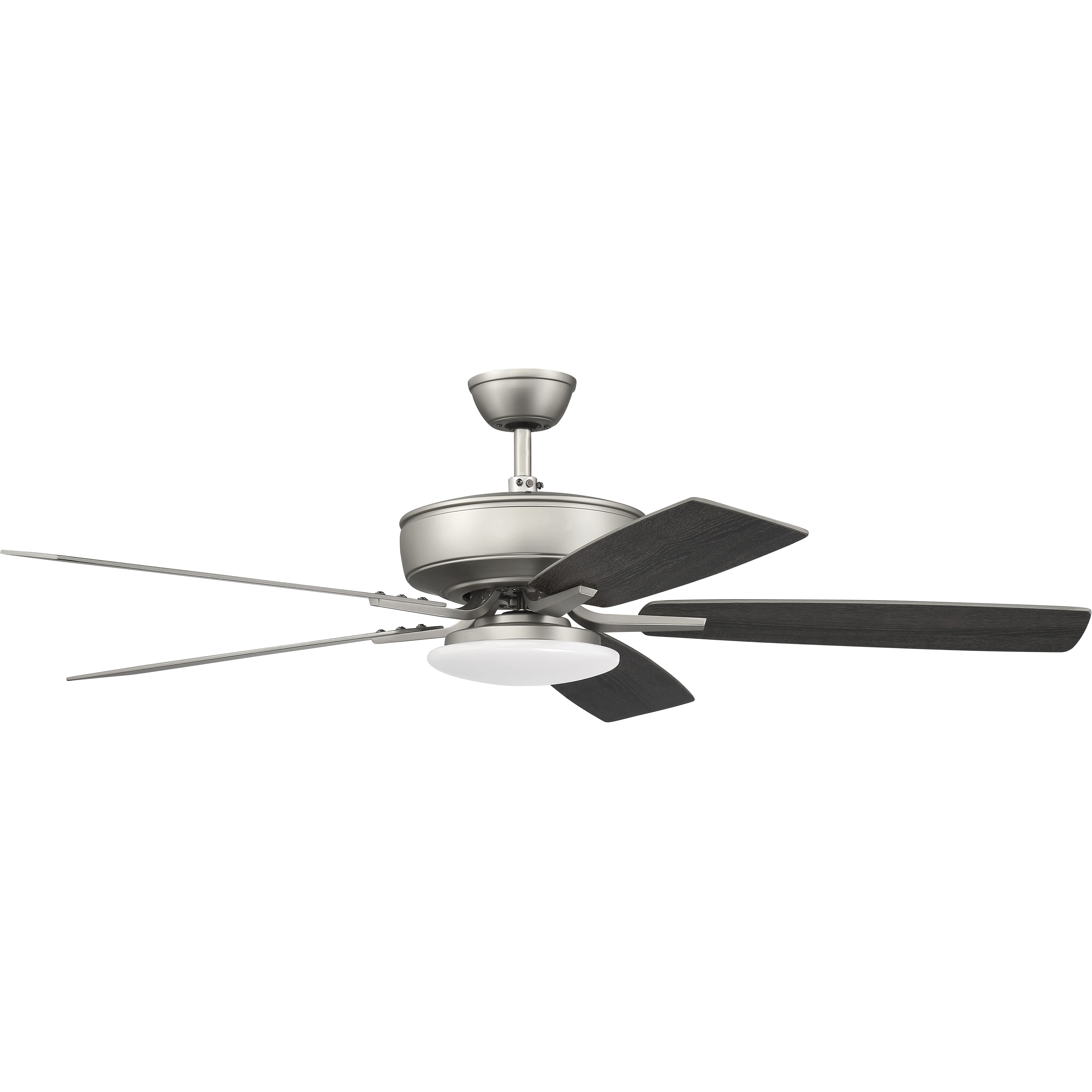 Pro Plus 112 52 inch Brushed Satin Nickel with Brushed Nickel/Greywood Blades Contractor Ceiling Fan, Slim