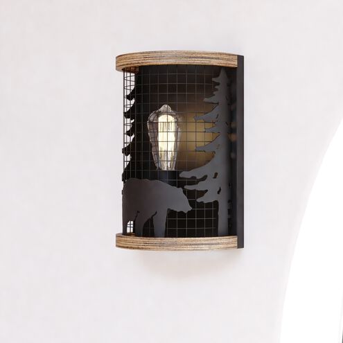 Kodiak LED 8 inch Black and Burnished Teak Wall Light