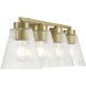 Riville 4 Light 31.75 inch Vintage Brass Bathroom Vanity Light Wall Light