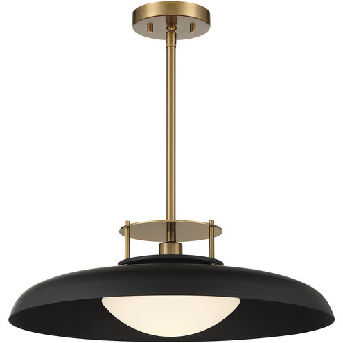 Gavin 1 Light 20 inch Black with Warm Brass Accents Pendant Ceiling Light