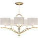 Allegretto 5 Light 29 inch Gold Chandelier Ceiling Light in Gold Leaf, Champagne Fabric