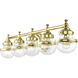 Oldwick 5 Light 42 inch Polished Brass Vanity Sconce Wall Light, Large