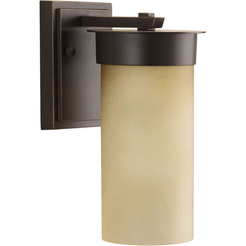 Hawthorne Outdoor Wall Lantern, Etched Umber Seeded Glass