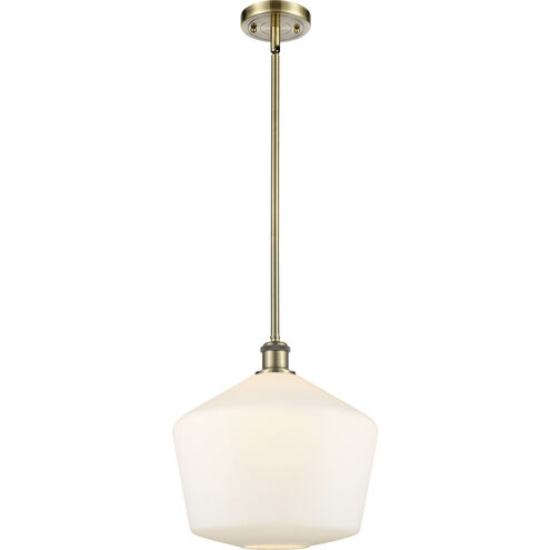 Ballston Cindyrella 1 Light 12 inch Antique Brass Mini Pendant Ceiling Light in Incandescent, Matte White Glass