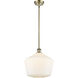 Ballston Cindyrella 1 Light 12 inch Antique Brass Mini Pendant Ceiling Light in Incandescent, Matte White Glass