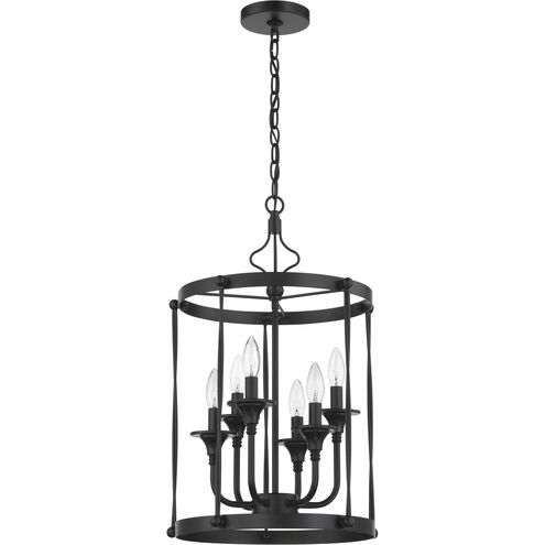 Jolenne 6 Light 15 inch Flat Black Cage Foyer Pendant Ceiling Light