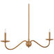Saxon 2 Light 43.25 inch Saddle Tan Linear Chandelier Ceiling Light