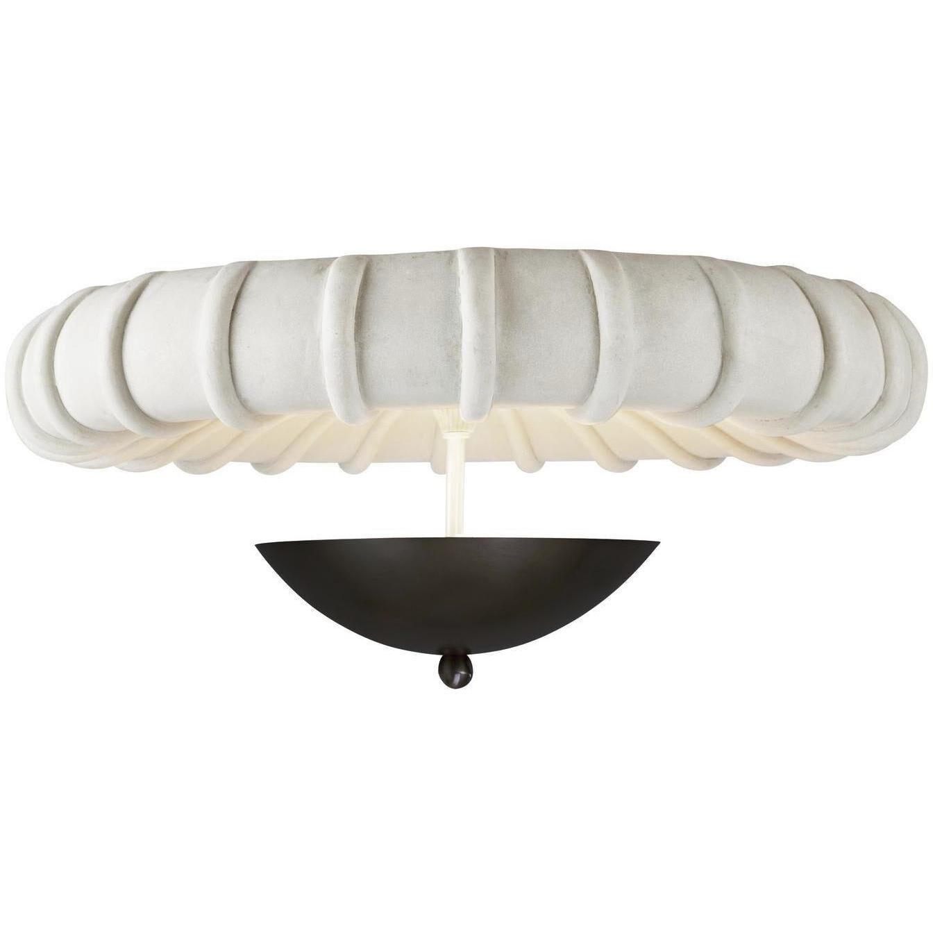 Camella 3 Light 35 inch Ivory and English Bronze Flush Mount Ceiling Light