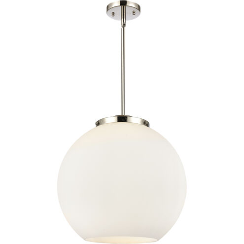 Ballston Athens LED 16 inch Polished Nickel Pendant Ceiling Light in Matte White Glass