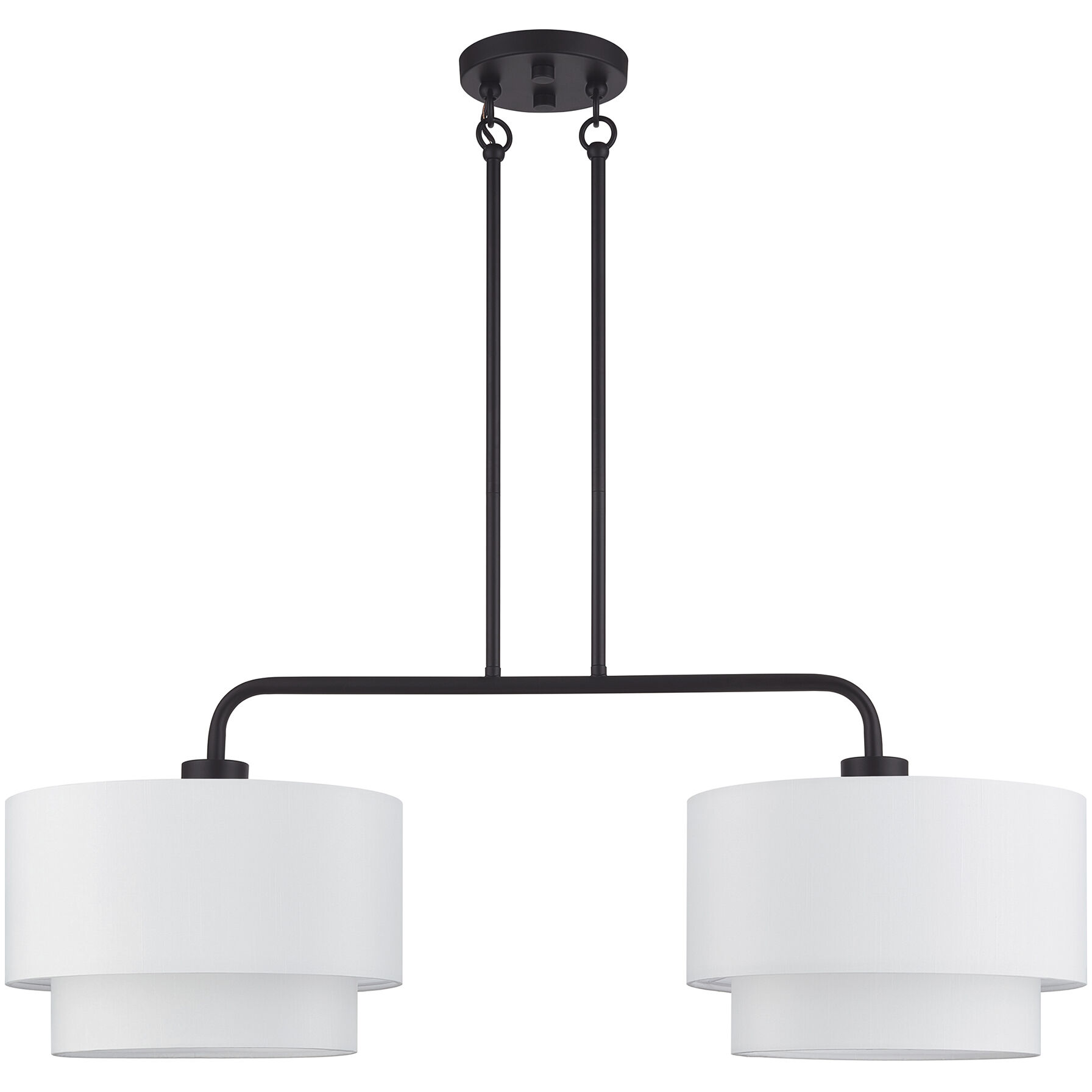 Manorwood 2 Light 35 inch Bronze Linear Chandelier Ceiling Light