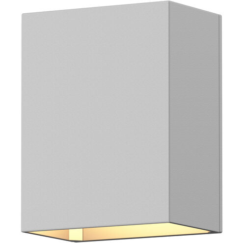 Box LED 5 inch Textured White Indoor-Outdoor Sconce, Inside-Out