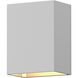Box LED 5 inch Textured White Indoor-Outdoor Sconce, Inside-Out