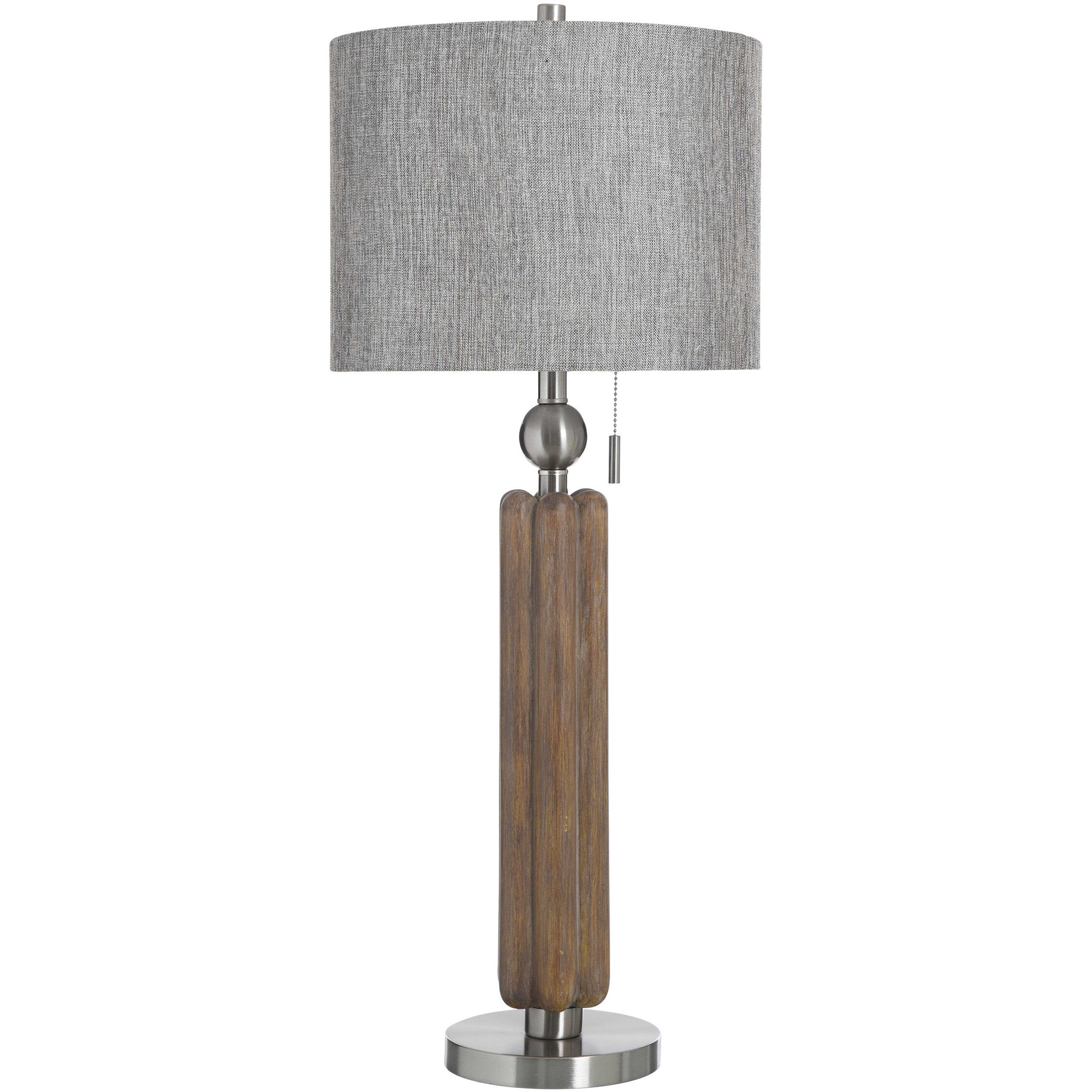 Luke 34.5 inch 100 watt Koramo Silver and Grey Table Lamp Portable Light