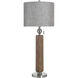 Luke 34.5 inch 100 watt Koramo Silver and Grey Table Lamp Portable Light