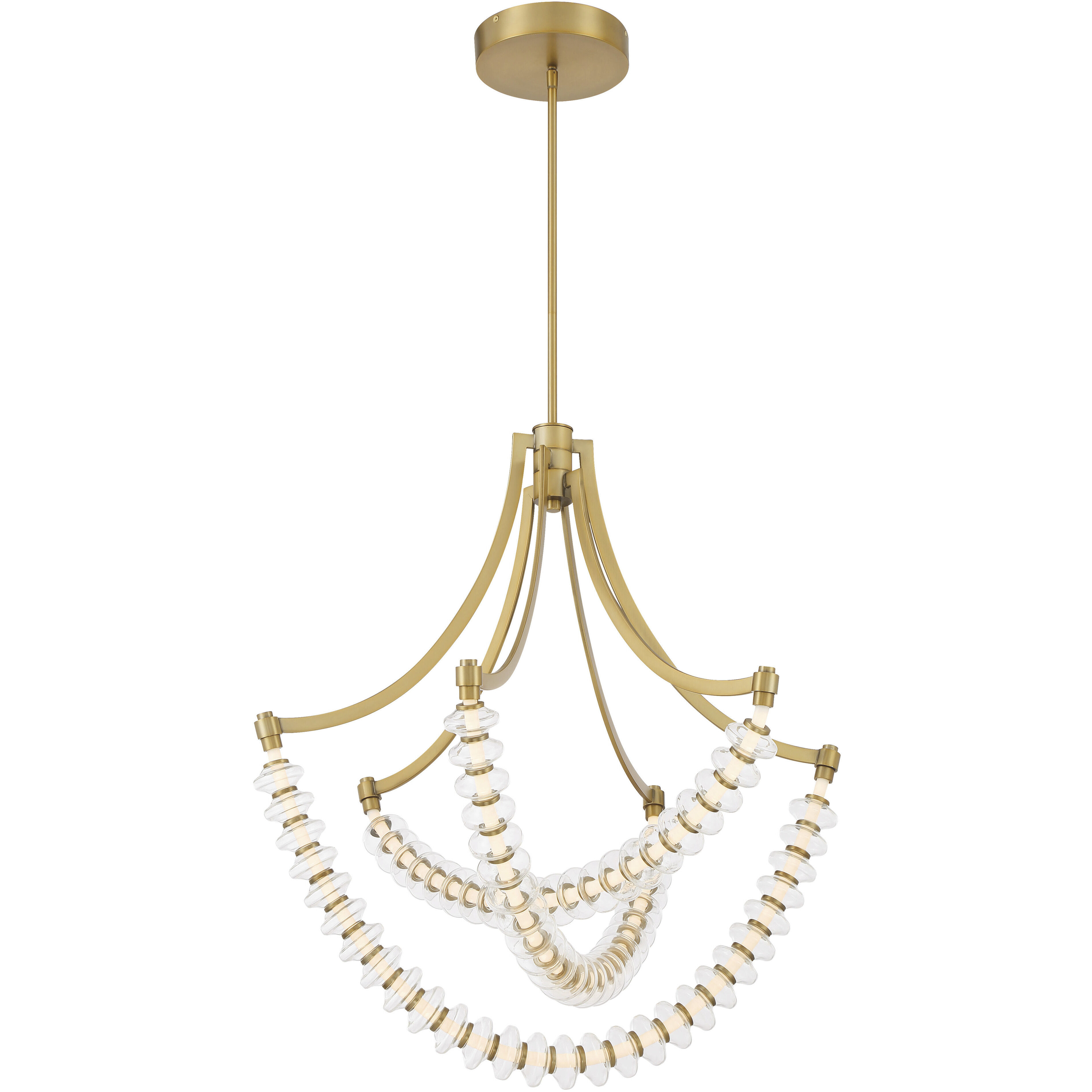 Pearl LED 29.25 inch Legacy Brass Chandelier Ceiling Light