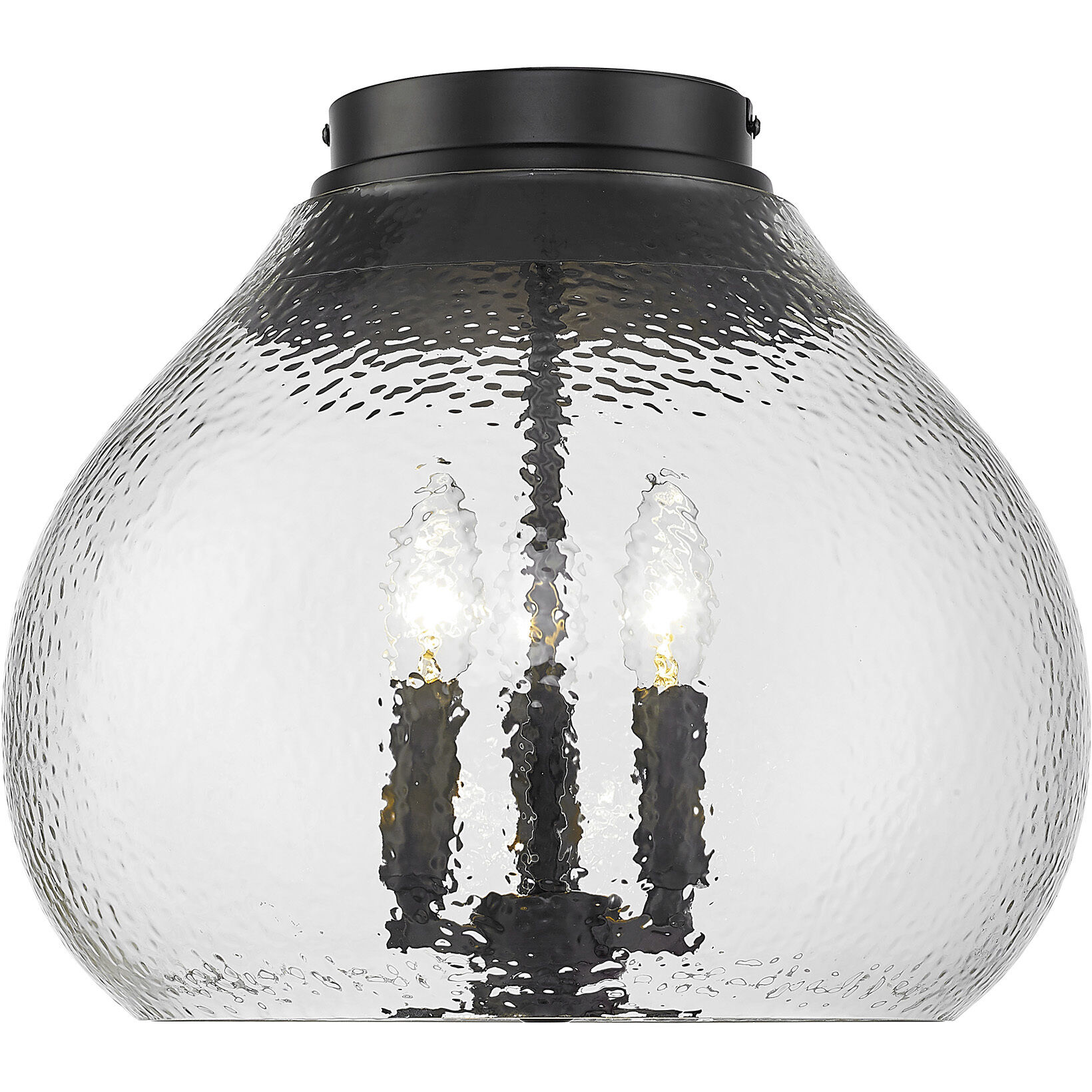 Ariella 3 Light 13.75 inch Matte Black Flush Mount Ceiling Light