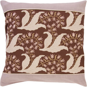 Decorative Pillows 18 inch Dark Brown, Khaki, Ivory, Mauve, Taupe Pillow Kit