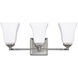 Booker 3 Light 20 inch Polished Nickel Vanity Light Wall Light