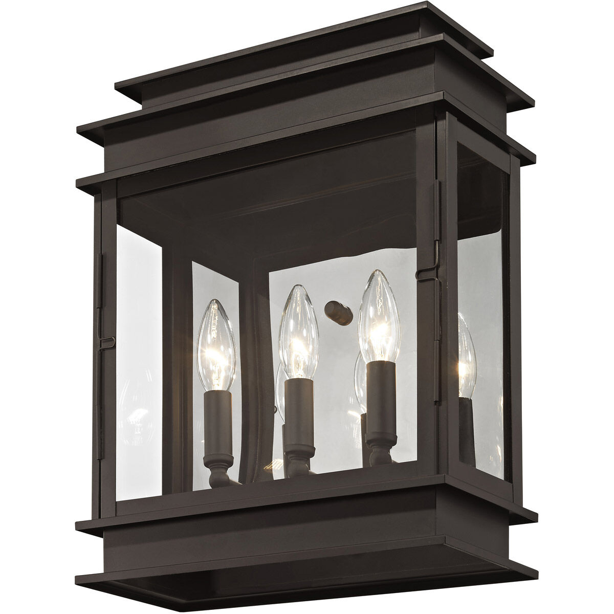 Princeton 3 Light 15 inch Bronze Outdoor Wall Lantern