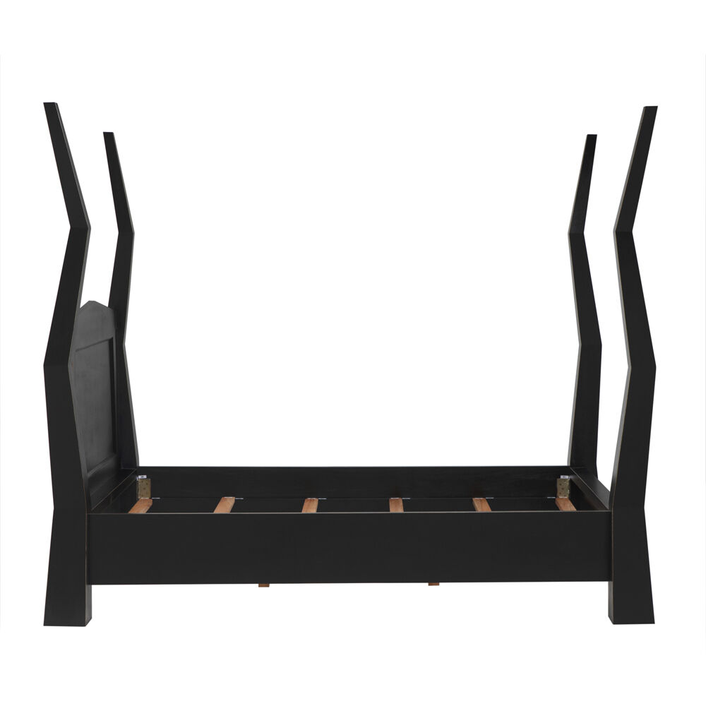 Patras Hand Rubbed Black Bed, Queen