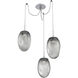 Meteo LED 17 inch Classic Silver Swag Multi-Pendant Ceiling Light in 2700K LED, Zircon Inner - Smoke Outer