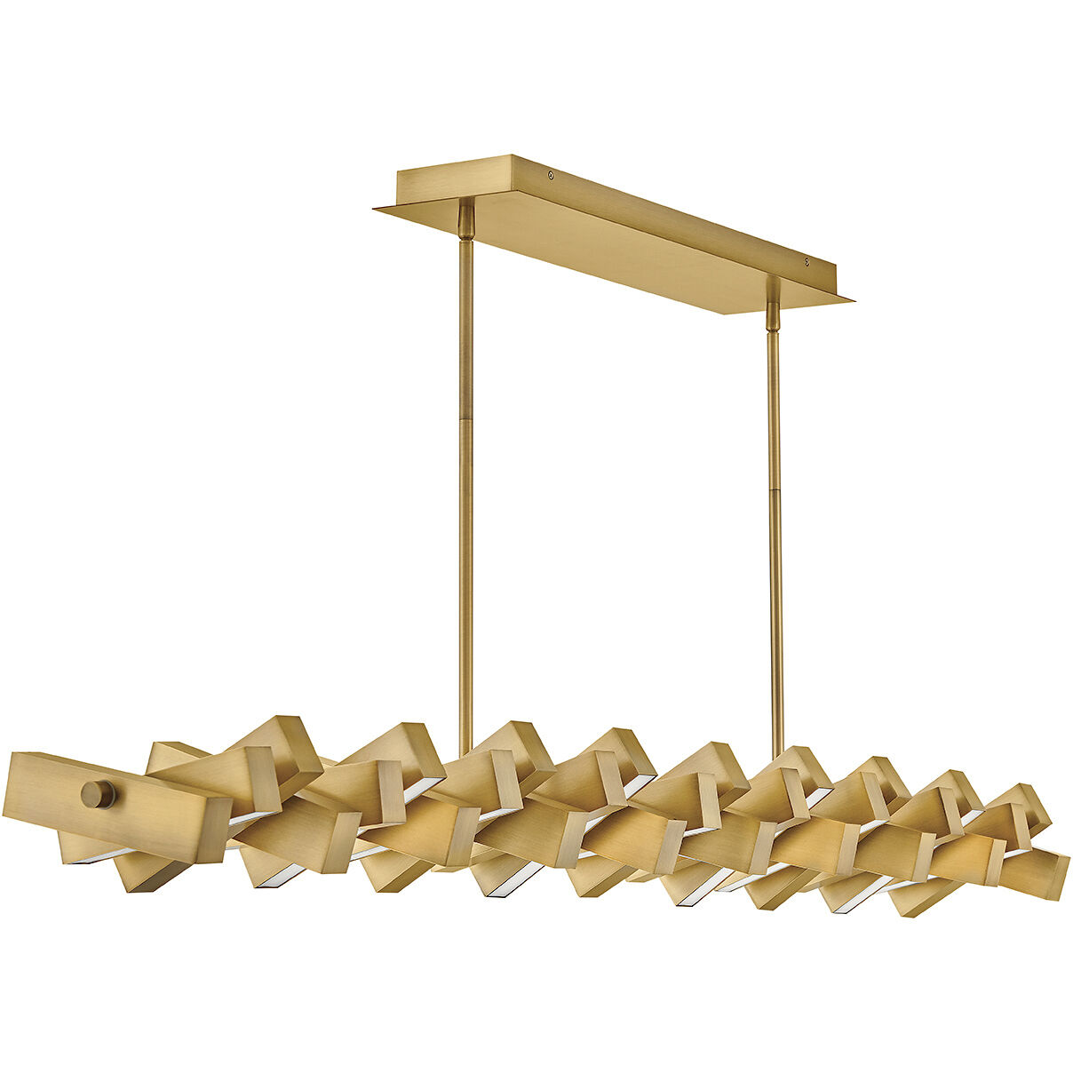 Stitch LED 58.75 inch Lacquered Brass Chandelier Ceiling Light