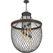 Marion 9 Light 32 inch Bronze with Wood Chandelier Ceiling Light