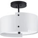 Ritsu 1 Light 13.75 inch Sugar White and Satin Black Semi-Flush Mount Ceiling Light