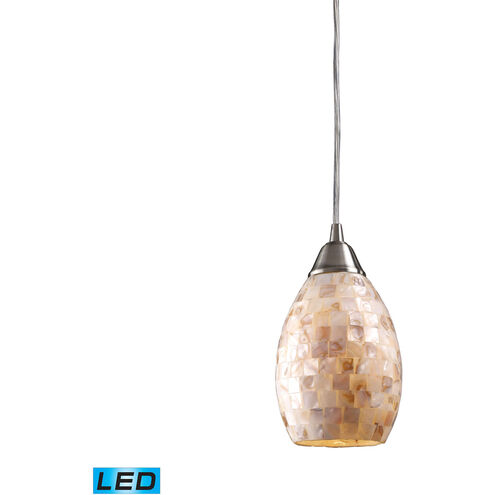 Dewey Beach LED 5 inch Satin Nickel Mini Pendant Ceiling Light