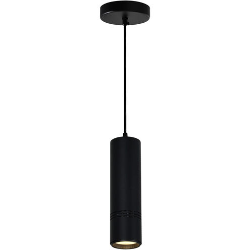 Stowe LED 3 inch Black and Wood Down Mini Pendant Ceiling Light