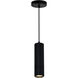 Stowe LED 3 inch Black and Wood Down Mini Pendant Ceiling Light