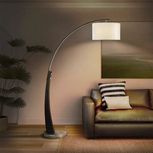 Plimpton 72 inch 100.00 watt Espresso and Brushed Nickel Arc Floor Lamp Portable Light