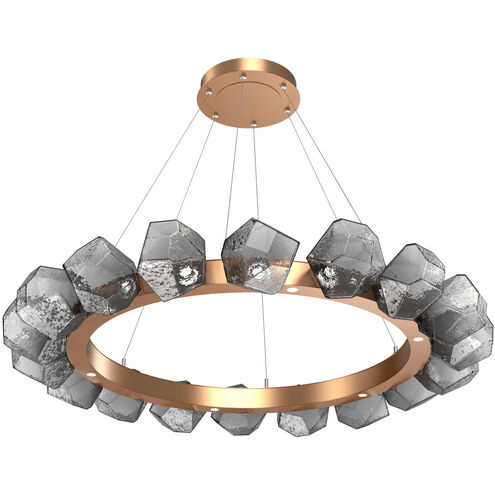 Gem LED Novel Brass Chandelier Ceiling Light, Radial Ring