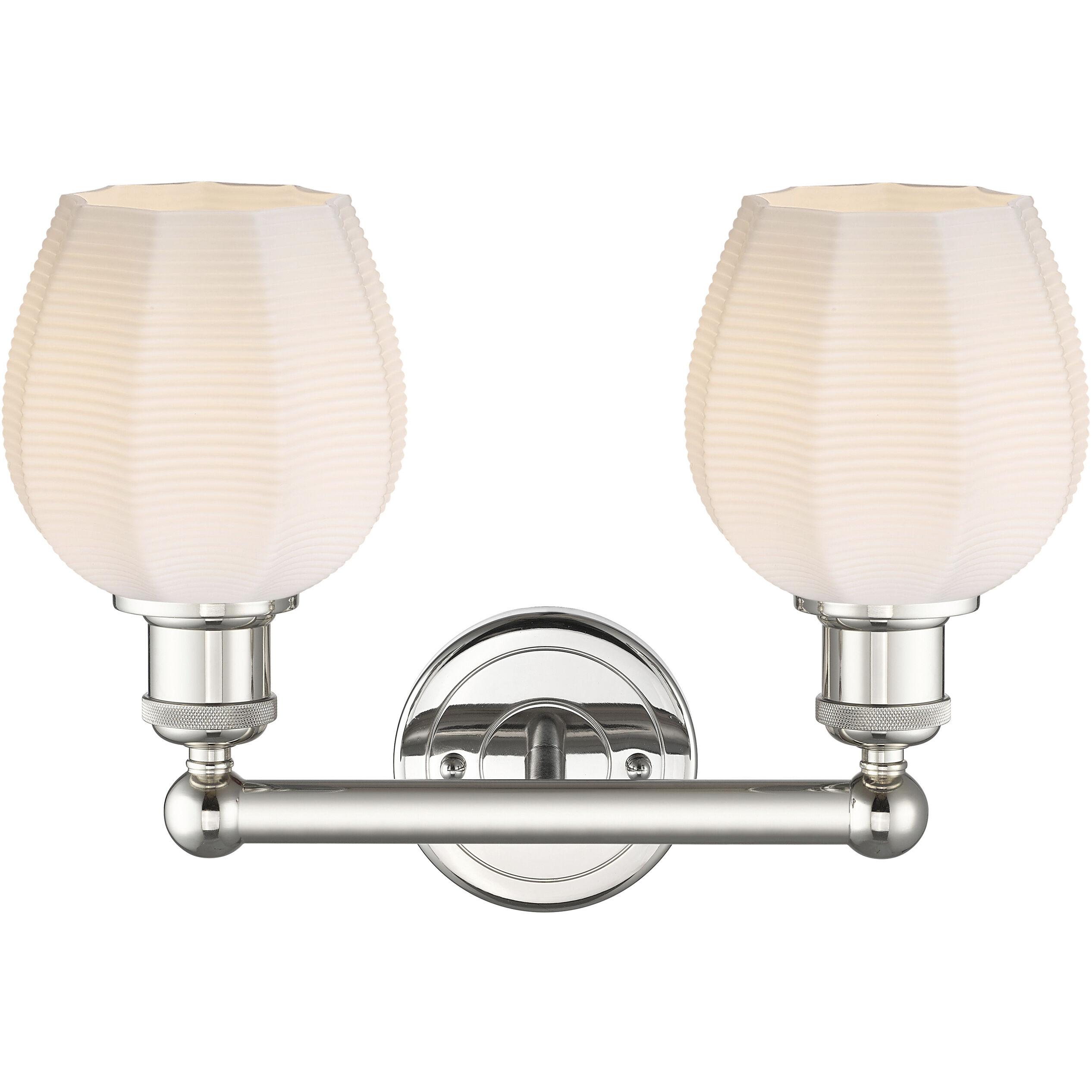 Norfolk 2 Light 14.75 inch Polished Nickel Bath Vanity Light Wall Light in Matte White