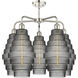 Cascade 5 Light 26 inch Polished Nickel and Smoked Chandelier Ceiling Light