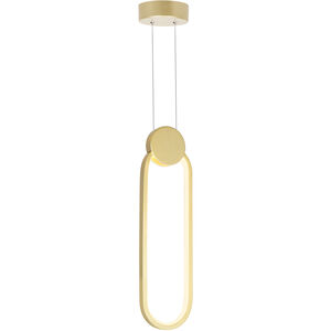 Pulley LED 4 inch Satin Gold Mini Pendant Ceiling Light
