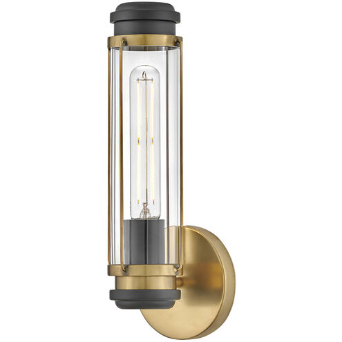 Masthead 1 Light 4.75 inch Heritage Brass with Black Vanity Light Wall Light