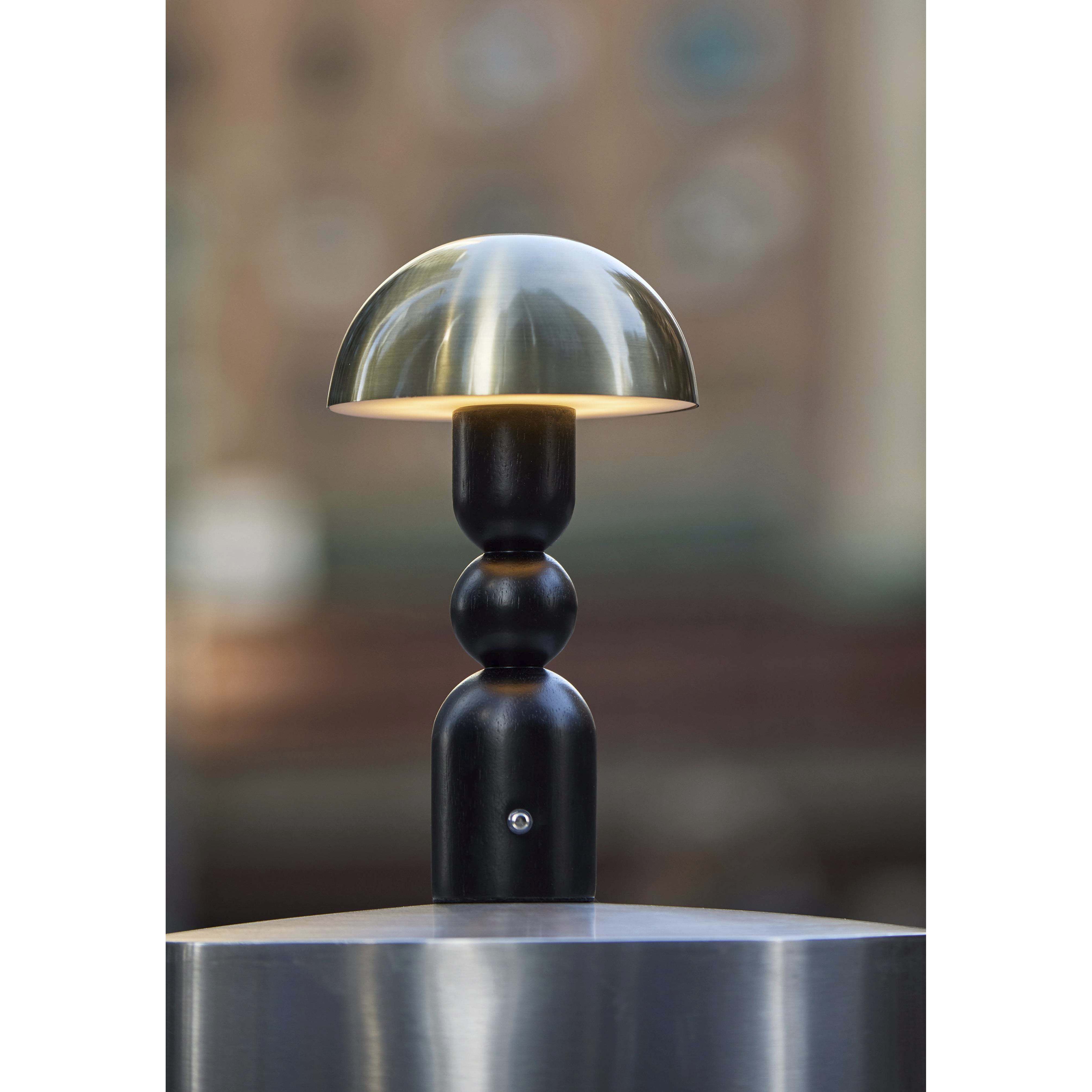 Connie 10.75 inch 2.00 watt Black and Antique Brass Cordless Table Lamp Portable Light